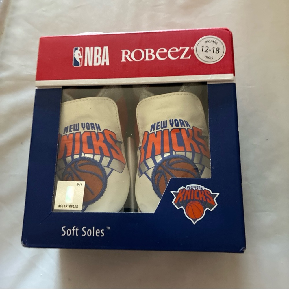 Robeez NBA Knicks Baby Shoes - Orange and Blue